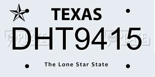 DHT9415 Texas License Plate