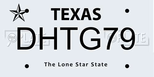 DHTG79 Texas License Plate
