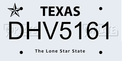 DHV5161 Texas License Plate