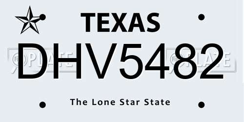 DHV5482 Texas License Plate