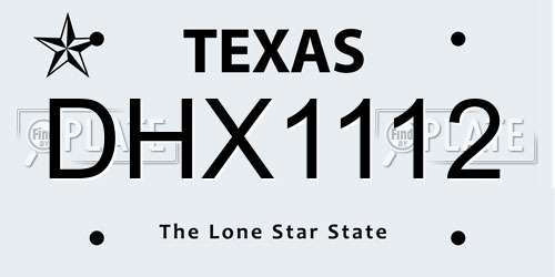 DHX1112 Texas License Plate
