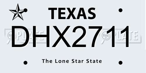 DHX2711 Texas License Plate