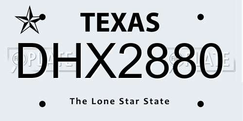DHX2880 Texas License Plate