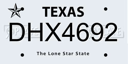 DHX4692 Texas License Plate