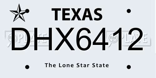 DHX6412 Texas License Plate