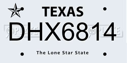 DHX6814 Texas License Plate