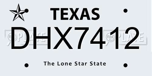 DHX7412 Texas License Plate