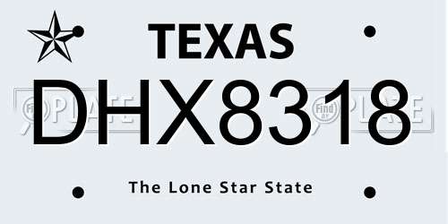 DHX8318 Texas License Plate