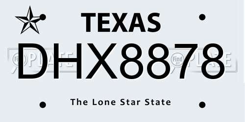 DHX8878 Texas License Plate