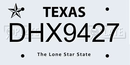DHX9427 Texas License Plate