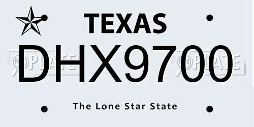 DHX9700 Texas License Plate