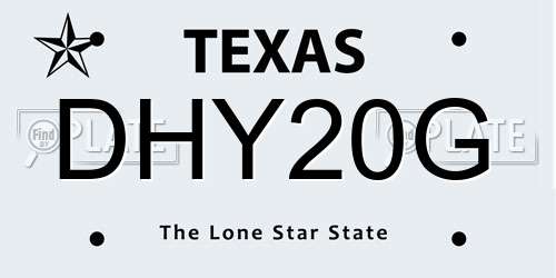 DHY20G Texas License Plate