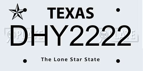 DHY2222 Texas License Plate