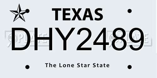 DHY2489 Texas License Plate