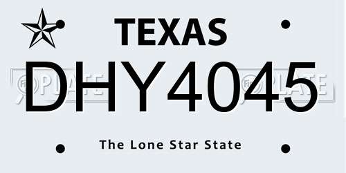 DHY4045 Texas License Plate