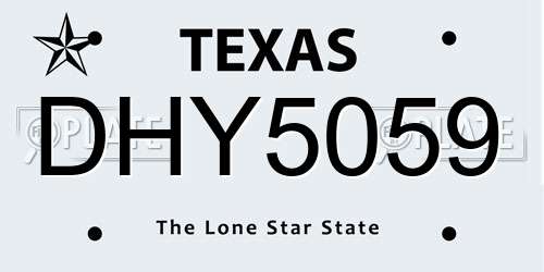 DHY5059 Texas License Plate
