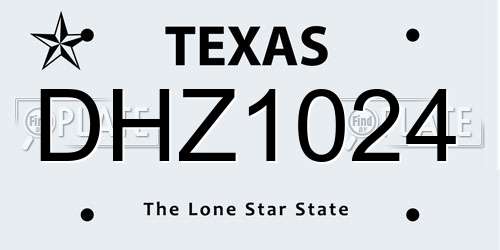 DHZ1024 Texas License Plate