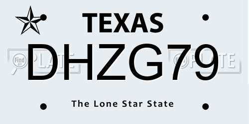 DHZG79 Texas License Plate
