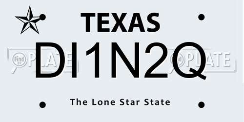DI1N2Q Texas License Plate