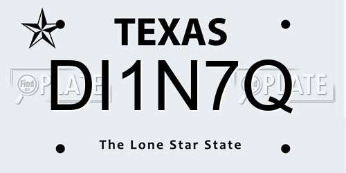 DI1N7Q Texas License Plate