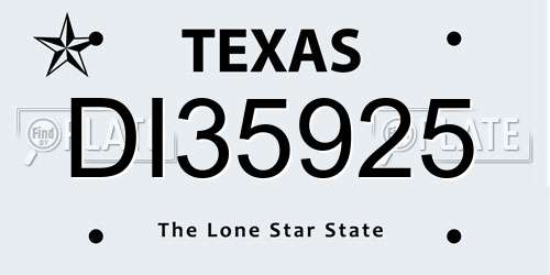 DI35925 Texas License Plate