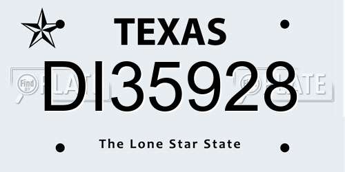 DI35928 Texas License Plate