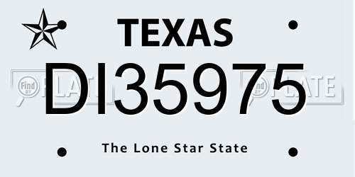 DI35975 Texas License Plate