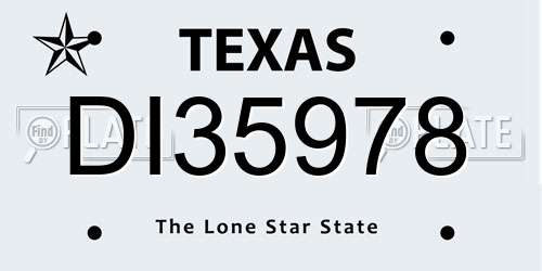 DI35978 Texas License Plate