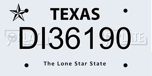 DI36190 Texas License Plate