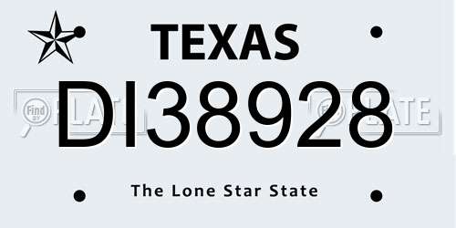 DI38928 Texas License Plate