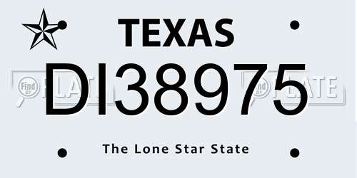 DI38975 Texas License Plate