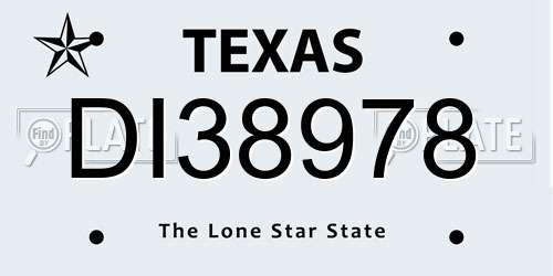 DI38978 Texas License Plate