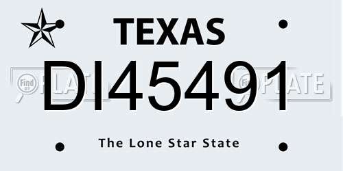 DI45491 Texas License Plate