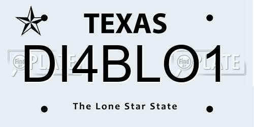 DI4BLO1 Texas License Plate