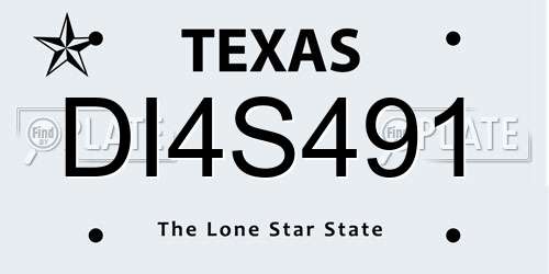 DI4S491 Texas License Plate