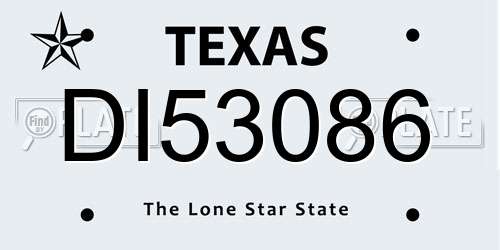 DI53086 Texas License Plate
