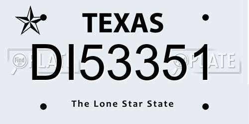 DI53351 Texas License Plate