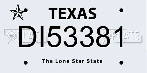 DI53381 Texas License Plate