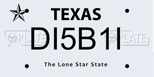 DI5B1I Texas License Plate