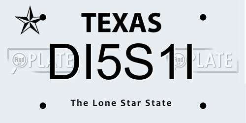 DI5S1I Texas License Plate