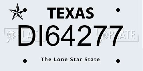 DI64277 Texas License Plate