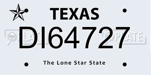 DI64727 Texas License Plate