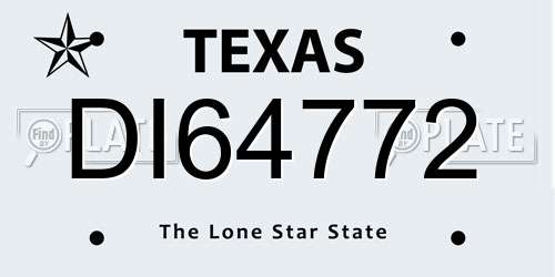 DI64772 Texas License Plate
