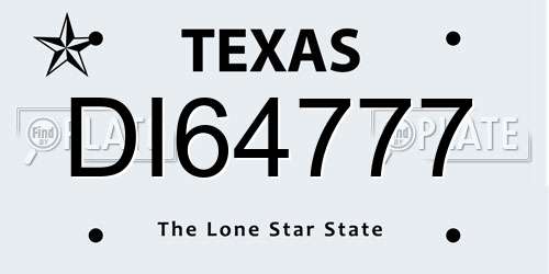 DI64777 Texas License Plate