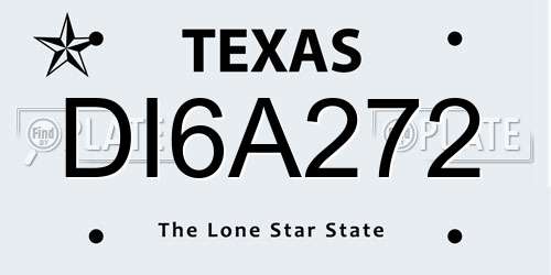 DI6A272 Texas License Plate