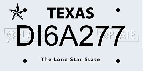 DI6A277 Texas License Plate