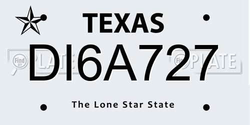 DI6A727 Texas License Plate