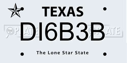 DI6B3B Texas License Plate