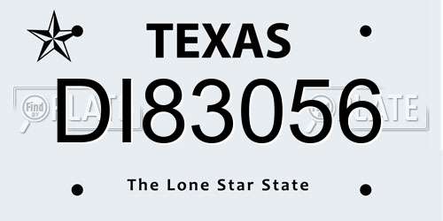 DI83056 Texas License Plate
