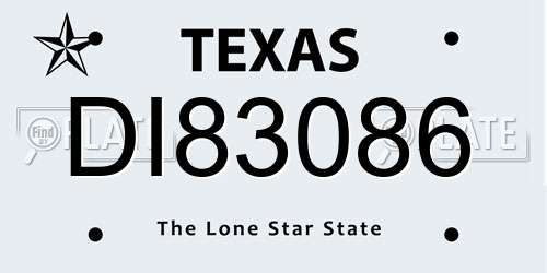 DI83086 Texas License Plate